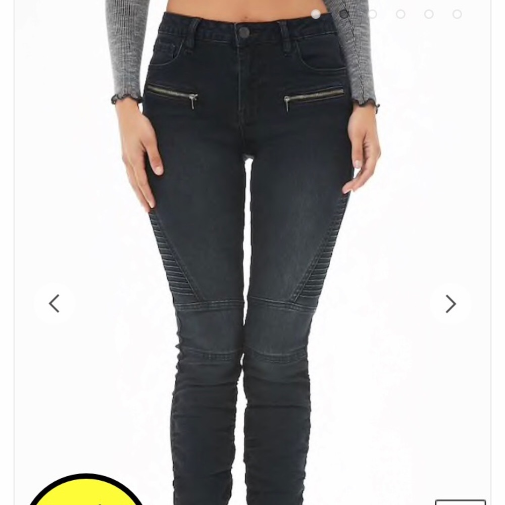 Ruched Moto Skinny Jeans Size 1